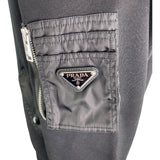 プラダ PRADA トライアングルロゴフーデッドパーカー UJL04C ブラック コットン メンズ パーカー