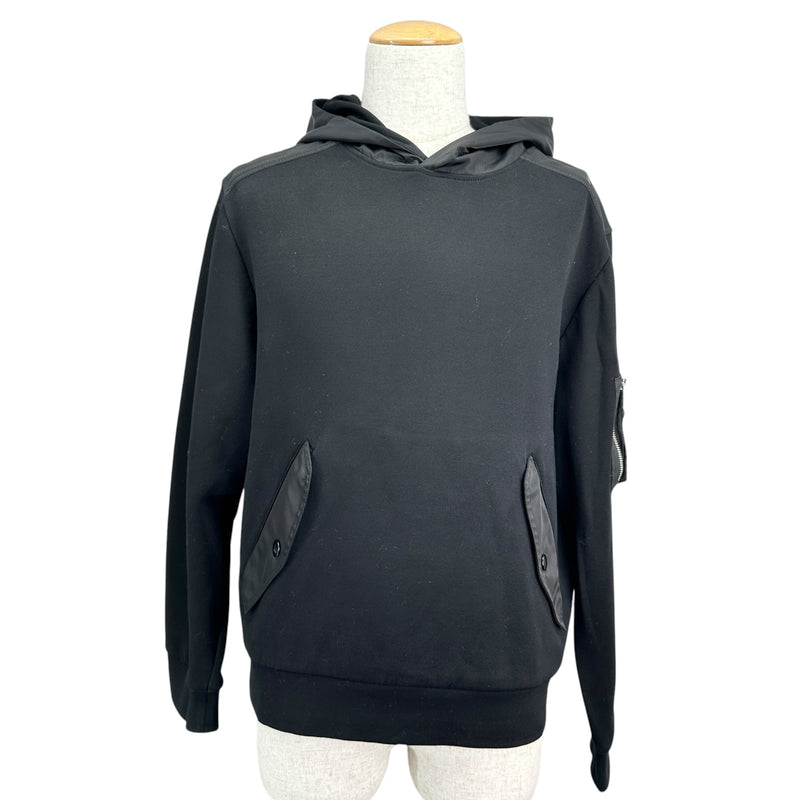 PRADA メンズパーカー プラダ PRADA トライアングルロゴフーデッドパーカー UJL04C ブラック