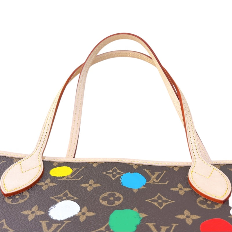 ルイ・ヴィトン LOUIS VUITTON ネヴァーフルMM 草間彌生コラボ M46381 ブラウン モノグラム・ペインティッドドッド レディース トートバッグ