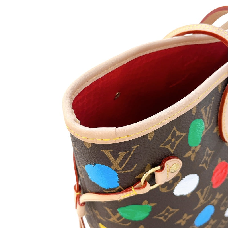 ルイ・ヴィトン LOUIS VUITTON ネヴァーフルMM 草間彌生コラボ M46381 ブラウン モノグラム・ペインティッドドッド レディース トートバッグ