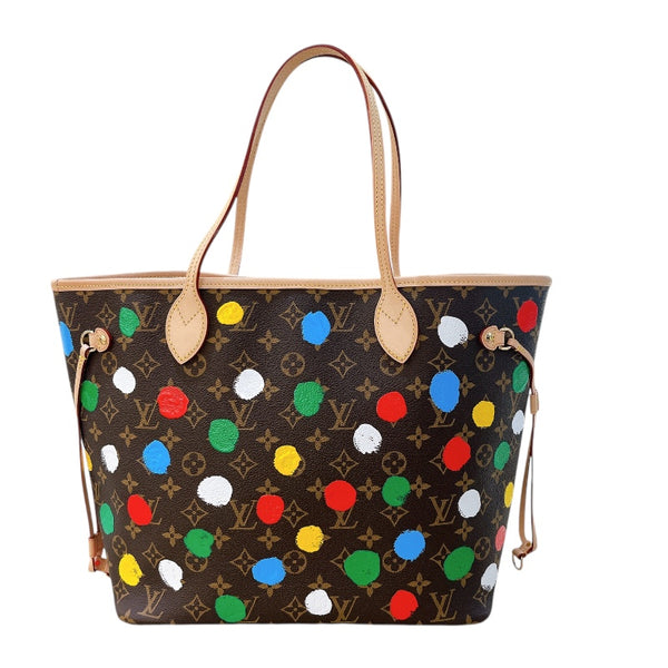 ルイ・ヴィトン LOUIS VUITTON ネヴァーフルMM 草間彌生コラボ M46381 ブラウン モノグラム・ペインティッドドッド レディース トートバッグ