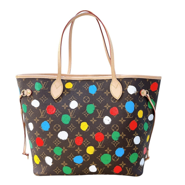 ルイ・ヴィトン LOUIS VUITTON ネヴァーフルMM 草間彌生コラボ M46381 ブラウン モノグラム・ペインティッドドッド レディース トートバッグ