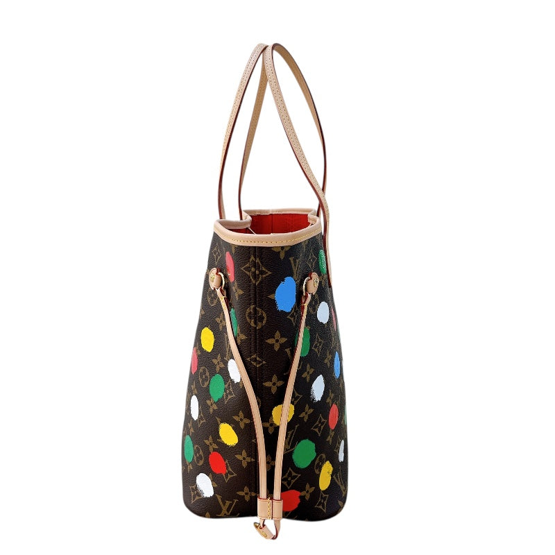 ルイ・ヴィトン LOUIS VUITTON ネヴァーフルMM 草間彌生コラボ M46381 ブラウン モノグラム・ペインティッドドッド レディース トートバッグ
