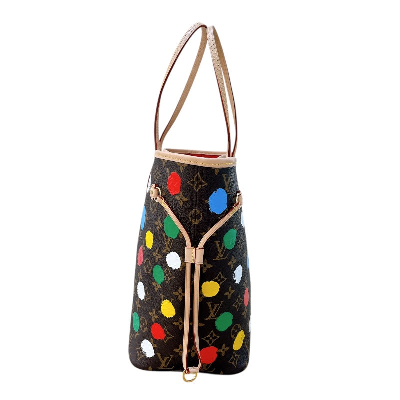 ルイ・ヴィトン LOUIS VUITTON ネヴァーフルMM 草間彌生コラボ M46381 ブラウン モノグラム・ペインティッドドッド レディース トートバッグ