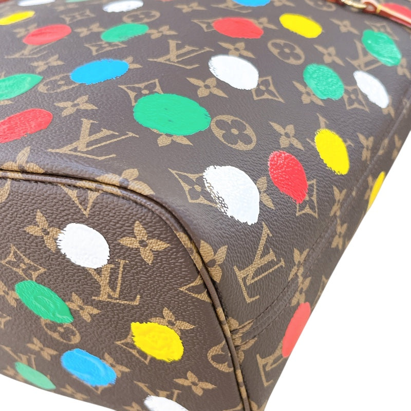ルイ・ヴィトン LOUIS VUITTON ネヴァーフルMM 草間彌生コラボ M46381 ブラウン モノグラム・ペインティッドドッド レディース トートバッグ