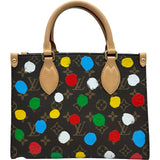 ルイ・ヴィトン LOUIS VUITTON オンザゴーPM 草間彌生コラボ M46380 ブラウン モノグラム・ペインティッド・ドット レディース トートバッグ