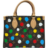 ルイ・ヴィトン LOUIS VUITTON オンザゴーPM 草間彌生コラボ M46380 ブラウン モノグラム・ペインティッド・ドット レディース トートバッグ