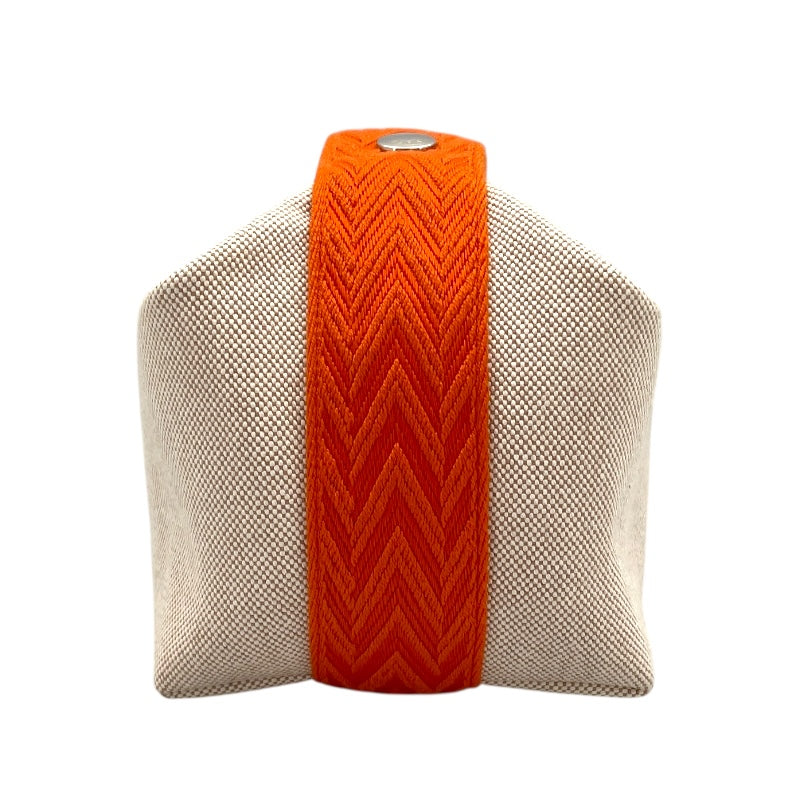 エルメス HERMES ブリッド ア ブラック PM ベージュ×オレンジ シルバー金具 トワル レディース ハンドバッグ