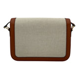 セリーヌ CELINE クラシックトリオンフバッグ 191242 ナチュラル タン GD金具 テキスタイル/カーフ レディース ショルダーバッグ