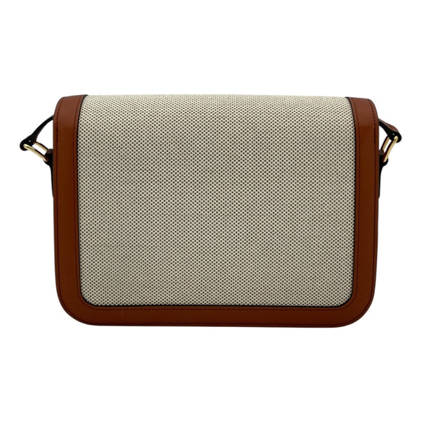 セリーヌ CELINE クラシックトリオンフバッグ 191242 ナチュラル タン GD金具 テキスタイル/カーフ レディース ショルダーバッグ