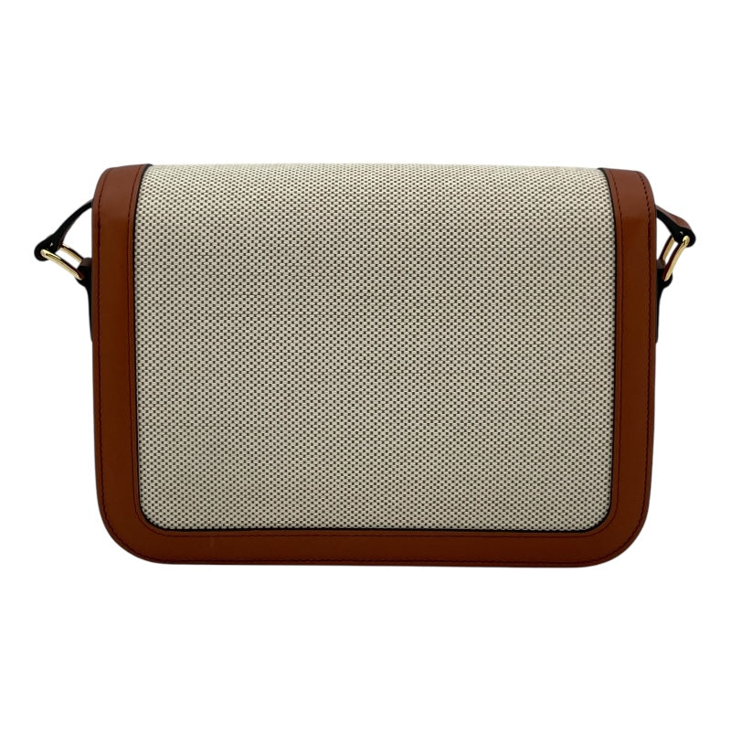 セリーヌ CELINE クラシックトリオンフバッグ 191242 ナチュラル タン GD金具 テキスタイル/カーフ レディース ショルダーバッグ