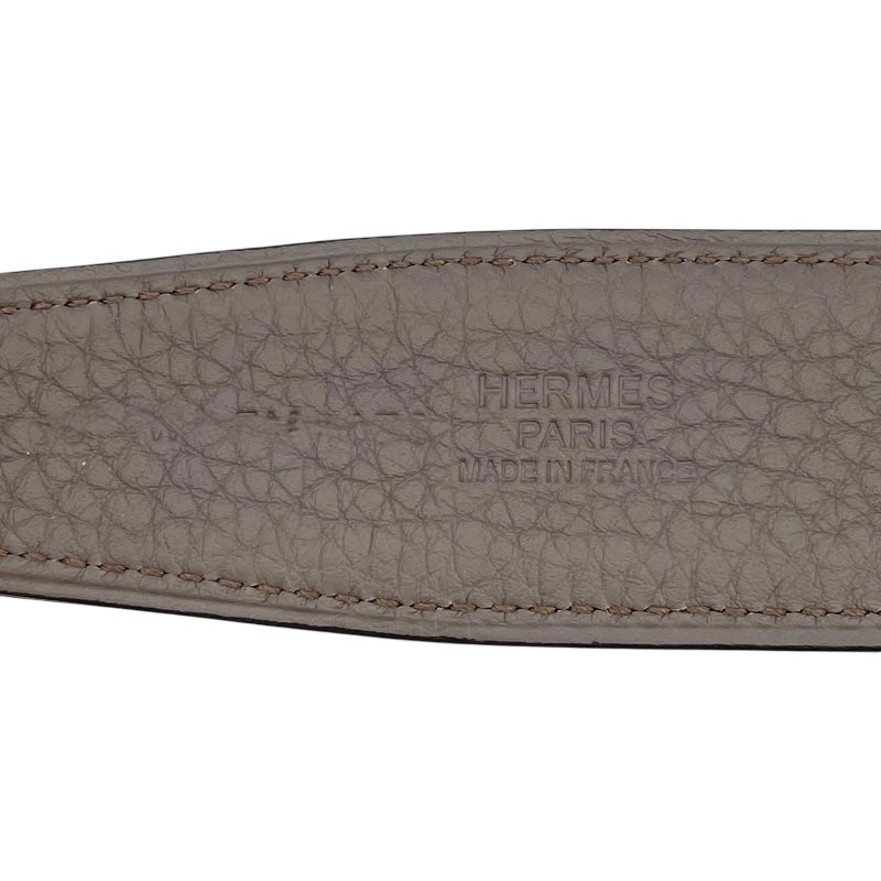 エルメス HERMES コンスタンス ベルト 95cm W刻印 ブラック/エタン シルバー金具 ボックスカーフ/トゴ メンズ ベルト