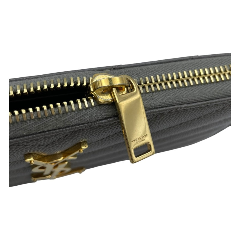 サンローラン SAINT LAURENT ロングウォレット 358094 グレー GD金具 グレインレザー レディース 長財布