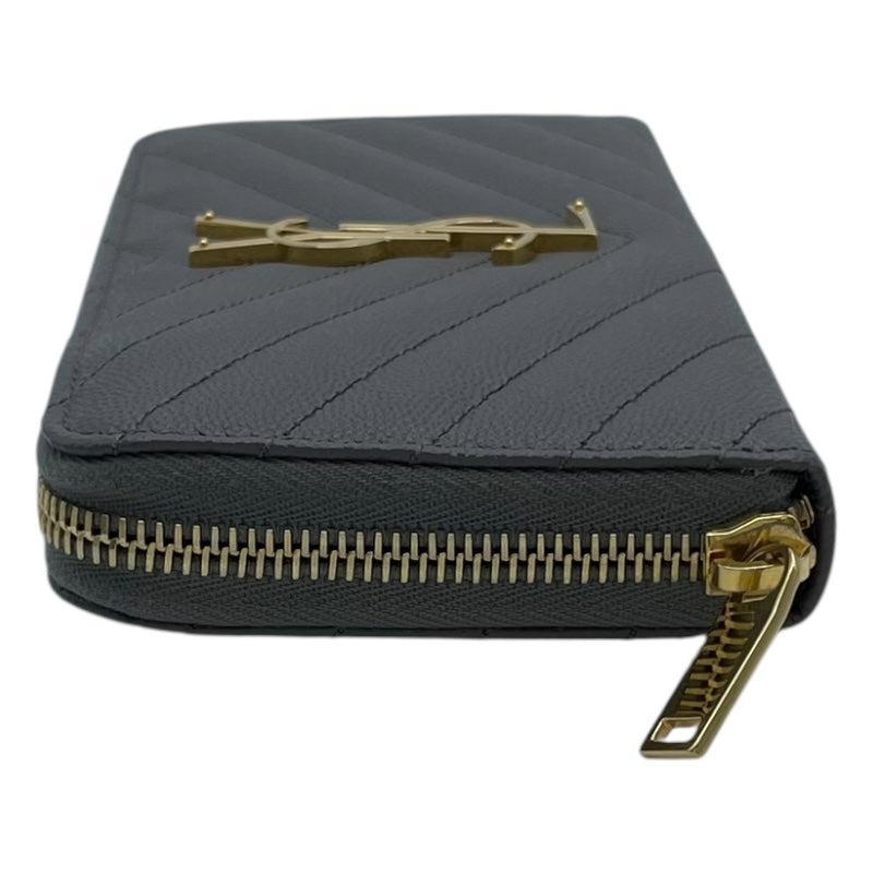 サンローラン SAINT LAURENT ロングウォレット 358094 グレー GD金具 グレインレザー レディース 長財布
