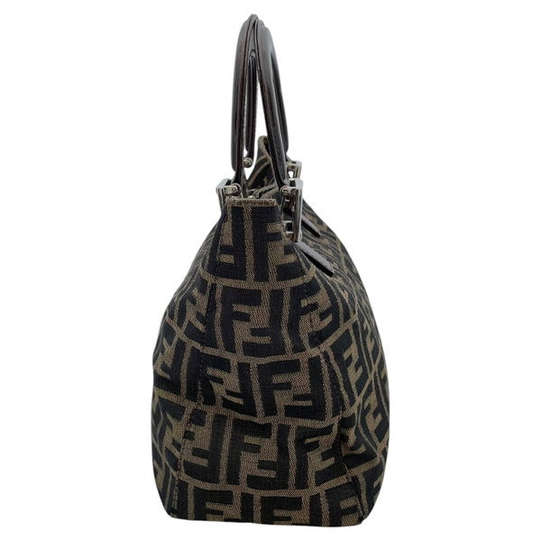 フェンディ FENDI ズッカ ハンドバッグ 26693 ブラウン キャンバス レディース ハンドバッグ