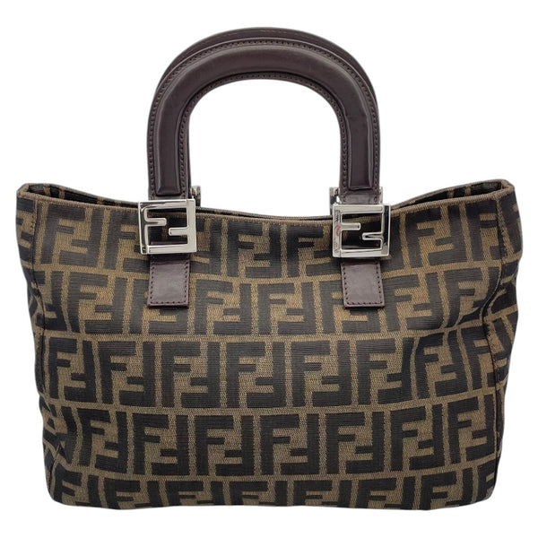 フェンディ FENDI ズッカ ハンドバッグ 26693 ブラウン キャンバス レディース ハンドバッグ
