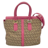 フェンディ FENDI ズッキーノ柄 2WAYショルダーバッグ 8BN228 ピンク キャンバス レディース ショルダーバッグ
