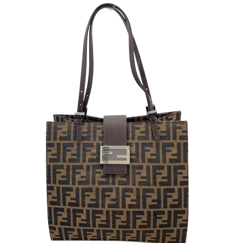 フェンディ FENDI ズッカ ハンドバッグ ブラウン キャンバス・レザー レディース ハンドバッグ