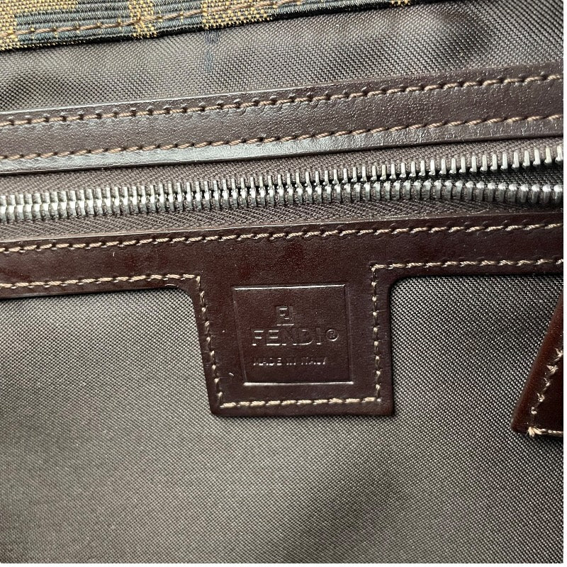 フェンディ FENDI ズッカ ハンドバッグ ブラウン キャンバス・レザー レディース ハンドバッグ