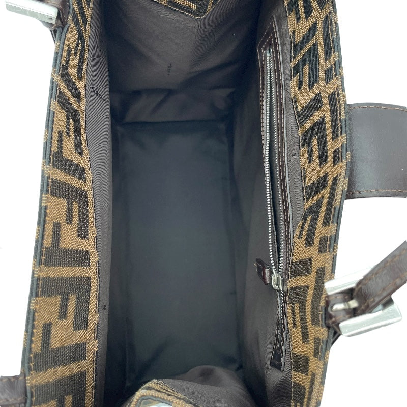 フェンディ FENDI ズッカ ハンドバッグ ブラウン キャンバス・レザー レディース ハンドバッグ