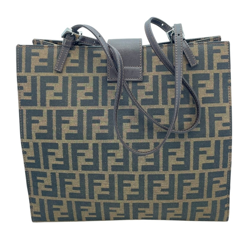 フェンディ FENDI ズッカ ハンドバッグ ブラウン キャンバス・レザー レディース ハンドバッグ