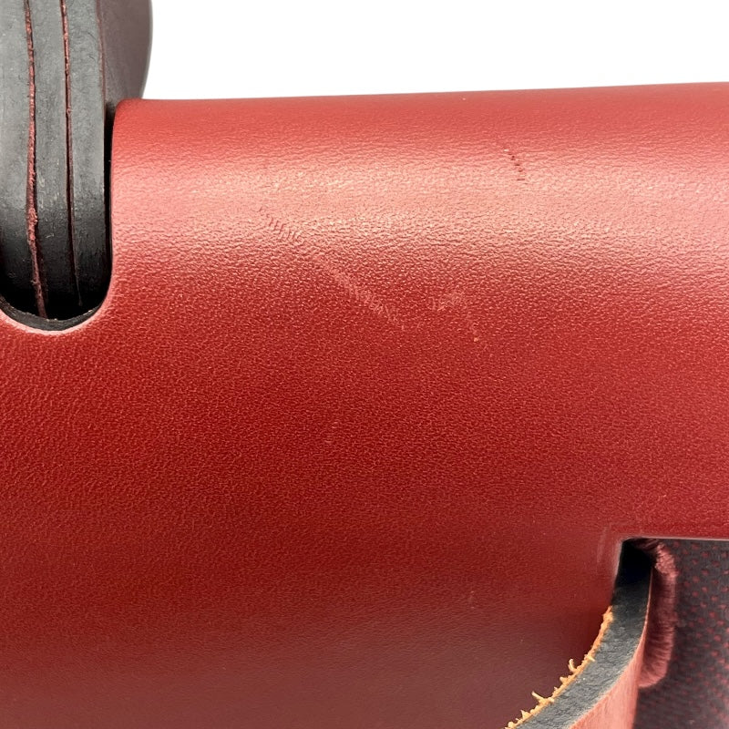 エルメス HERMES エールバックジップPM Y刻 ルージュアッシュ/ボルドー SV金具 トワル/ヴァッシュハンター レディース ハンドバッグ