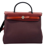 エルメス HERMES エールバックジップPM Y刻 ルージュアッシュ/ボルドー SV金具 トワル/ヴァッシュハンター レディース ハンドバッグ
