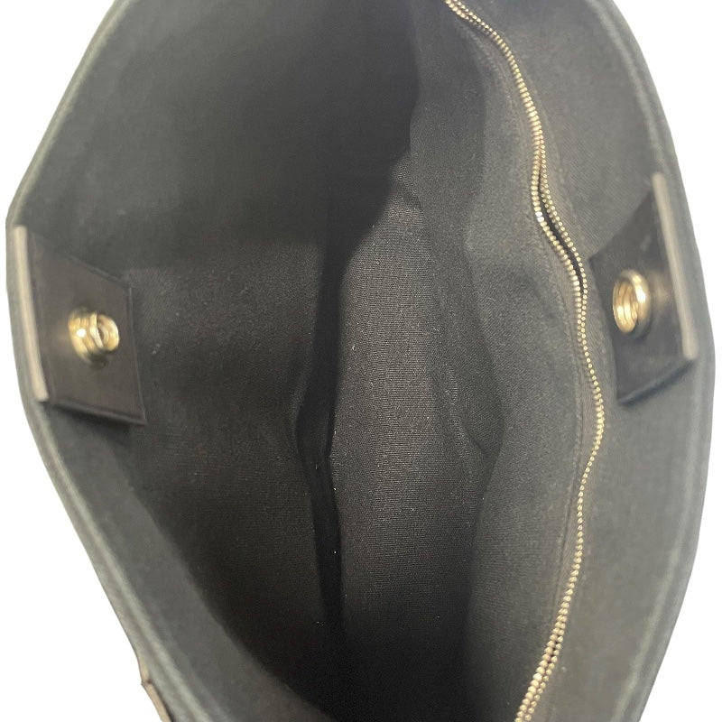 エルメス HERMES トロカホリゾンタルPM ブラック SV金具 トワル レディース ハンドバッグ