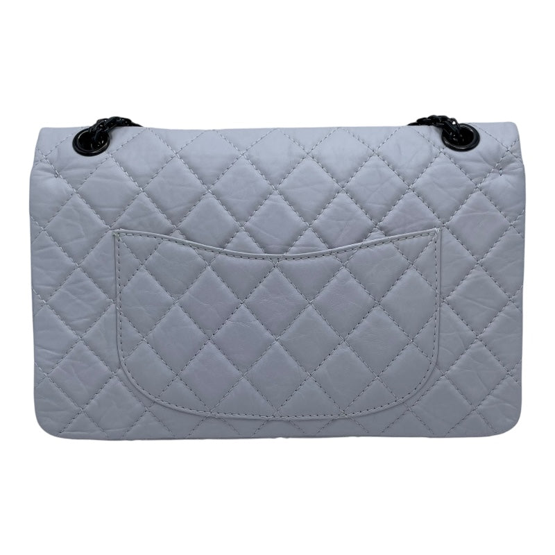 シャネル CHANEL 2.55 ラージ A37587 12番台 ホワイト BK金具 カーフ レディース ショルダーバッグ
