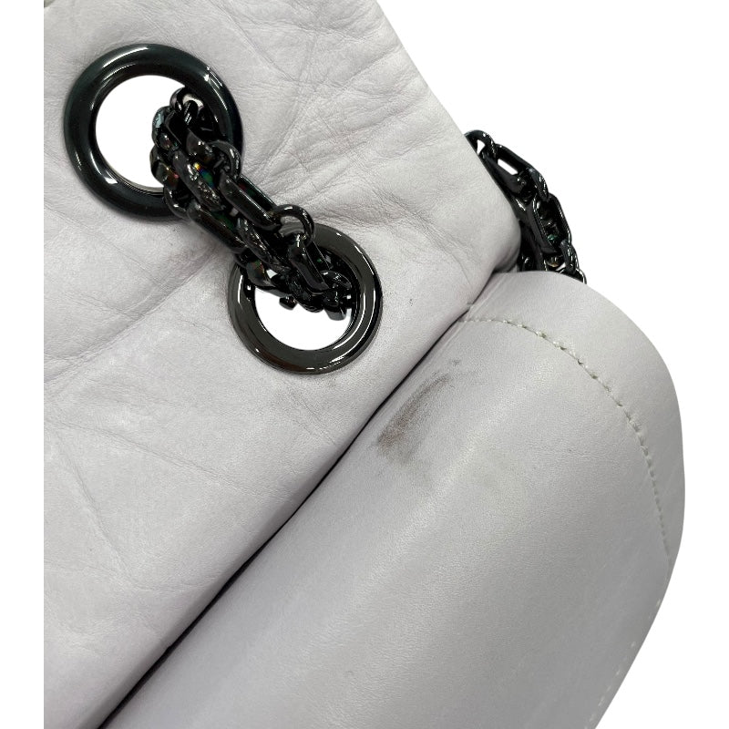 シャネル CHANEL 2.55 ラージ A37587 12番台 ホワイト BK金具 カーフ レディース ショルダーバッグ
