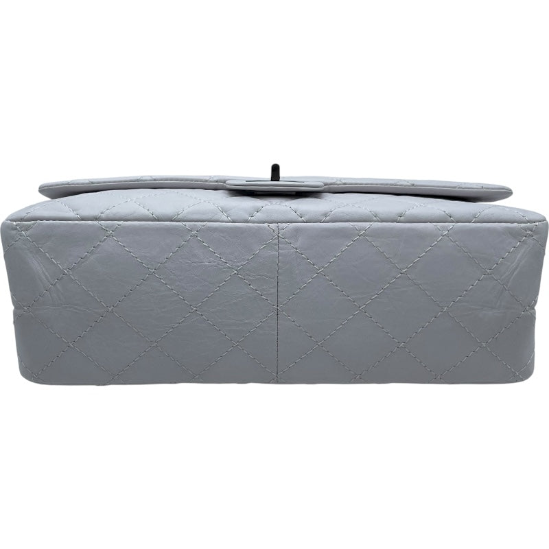 シャネル CHANEL 2.55 ラージ A37587 12番台 ホワイト BK金具 カーフ レディース ショルダーバッグ
