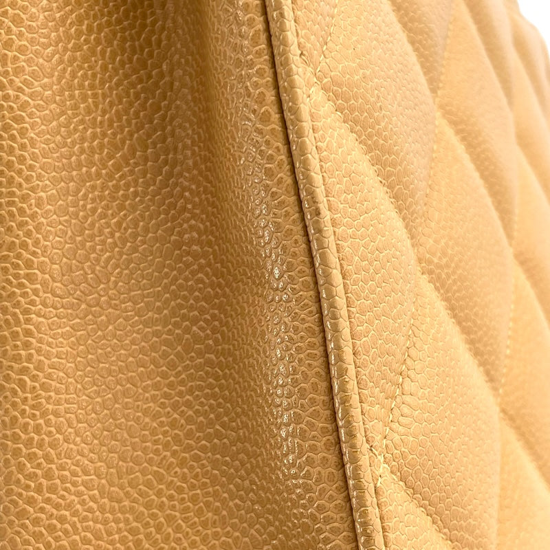 シャネル CHANEL マトラッセ トートバッグ ベージュ GD金具 キャビアスキン レディース ハンドバッグ