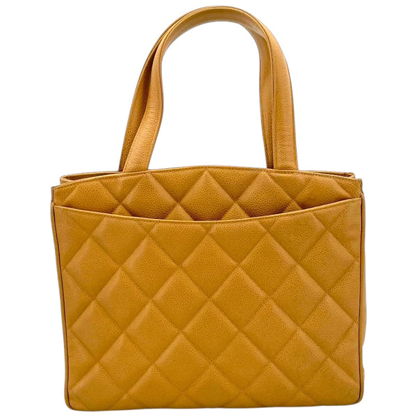 シャネル CHANEL マトラッセ トートバッグ ベージュ GD金具 キャビアスキン レディース ハンドバッグ