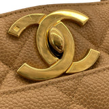 シャネル CHANEL マトラッセ トートバッグ ベージュ GD金具 キャビアスキン レディース ハンドバッグ