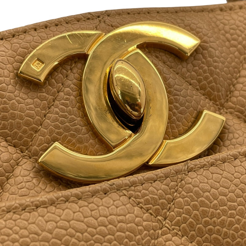 シャネル CHANEL マトラッセ トートバッグ ベージュ GD金具 キャビアスキン レディース ハンドバッグ