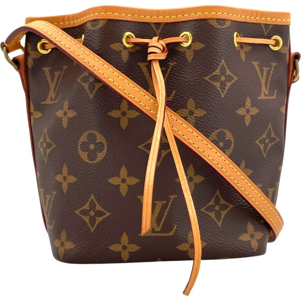ルイ・ヴィトン LOUIS VUITTON ナノ・ノエ M41346 ブラウン GD金具 モノグラム レディース ショルダーバッグ