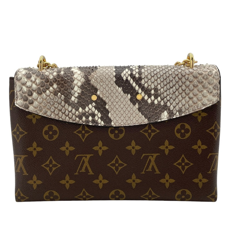 ルイ・ヴィトン LOUIS VUITTON サン・プラシード N90234 ブラウン モノグラム/パイソン レディース ショルダーバッグ