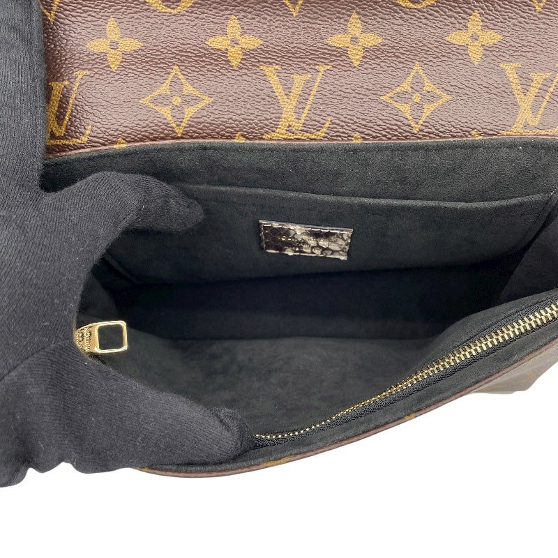 ルイ・ヴィトン LOUIS VUITTON サン・プラシード N90234 ブラウン モノグラム/パイソン レディース ショルダーバッグ