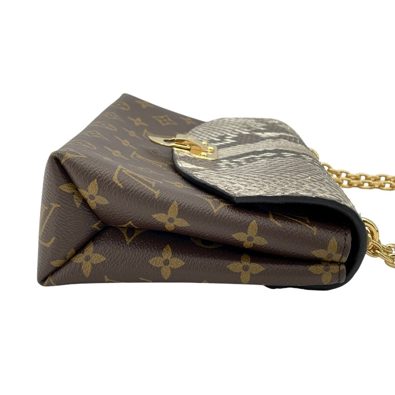 ルイ・ヴィトン LOUIS VUITTON サン・プラシード N90234 ブラウン モノグラム/パイソン レディース ショルダーバッグ
