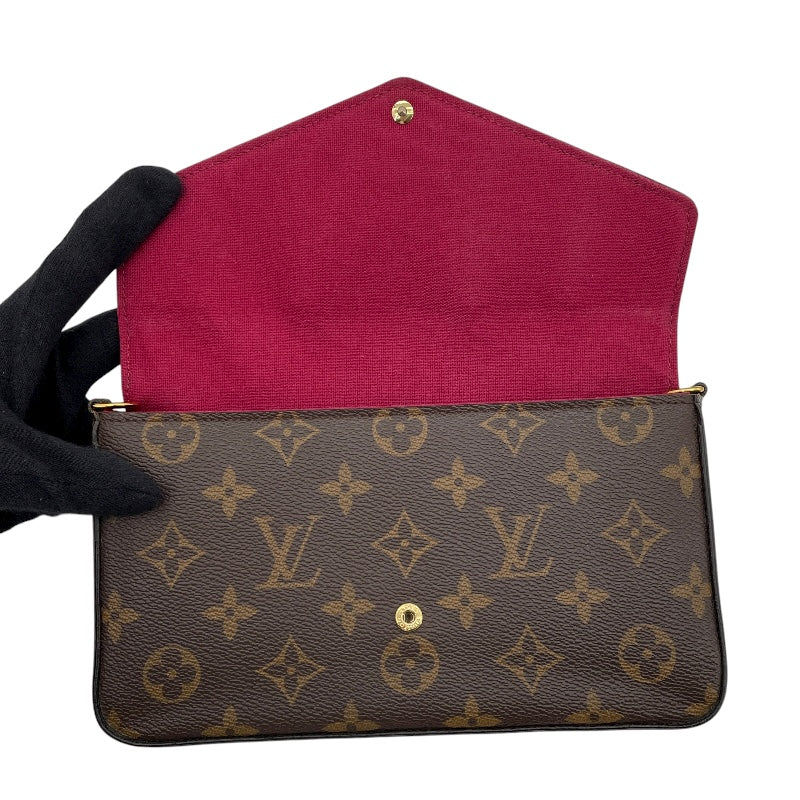 ルイ・ヴィトン LOUIS VUITTON ポシェット・フェリシー M61276 ブラウン モノグラム・フューシャ レディース ショルダーバッグ