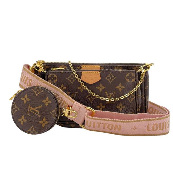 ルイ・ヴィトン LOUIS VUITTON ミュルティ･ポシェット･アクセソワール M44840 ブラウンxローズクレール モノグラムキャンバス レディース ショルダーバッグ