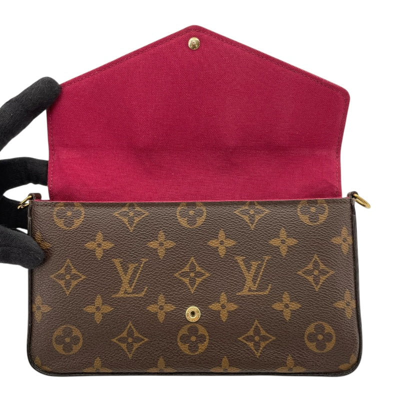 ルイ・ヴィトン LOUIS VUITTON ポシェット・フェリシー M61276 ブラウン モノグラム・フューシャ レディース ショルダーバッグ
