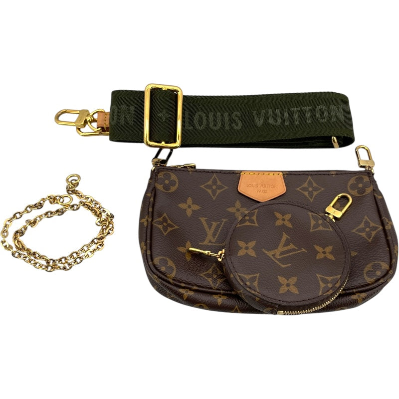 ルイ・ヴィトン LOUIS VUITTON ミュルティ･ポシェット･アクセソワール M44813 ブラウン×カーキ モノグラム ユニセックス ショルダーバッグ