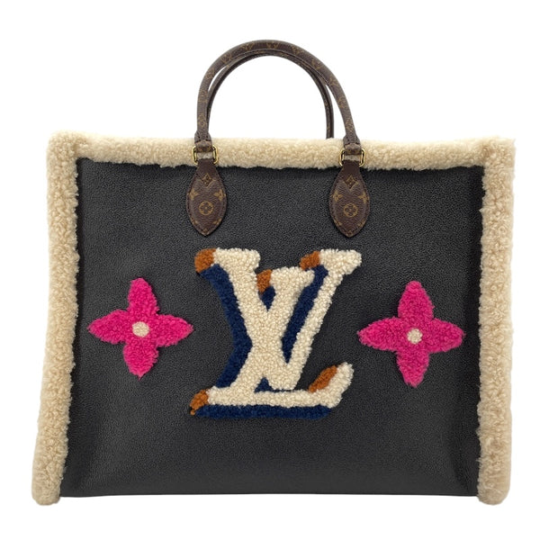 ルイ・ヴィトン LOUIS VUITTON オンザゴーGM M56958 ブラックxピンク モノグラム・テディ レディース トートバッグ