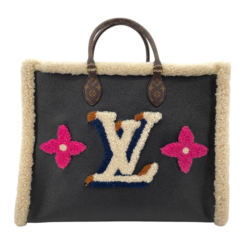 ルイ・ヴィトン LOUIS VUITTON オンザゴーGM M56958 ブラックxピンク モノグラム・テディ レディース トートバッグ
