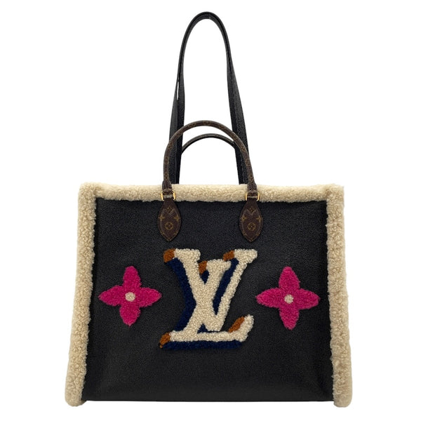 ルイ・ヴィトン LOUIS VUITTON オンザゴーGM M56958 ブラックxピンク モノグラム・テディ レディース トートバッグ