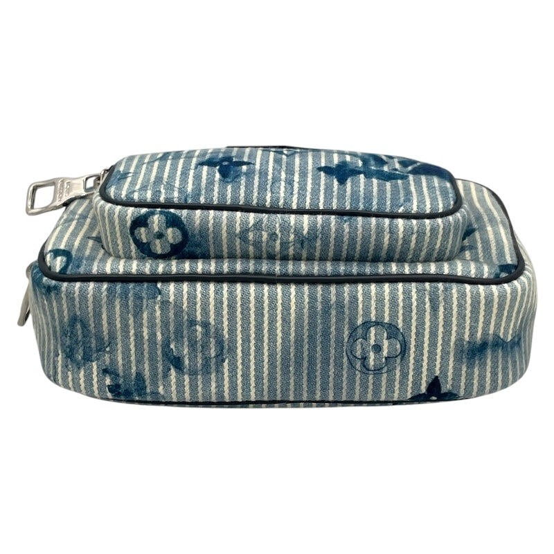 ルイ・ヴィトン LOUIS VUITTON アウトドア ポシェット ウォーターカラー M80462 ブルー ネイビー キャンパス/レザー ユニセックス ボディバッグ