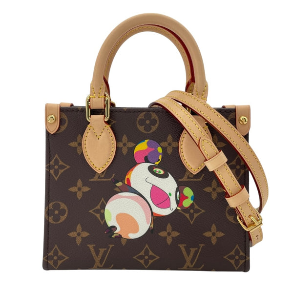 ルイ・ヴィトン LOUIS VUITTON オンザゴーBB 村上隆 M13668 ブラウン モノグラム・パンダ レディース ハンドバッグ