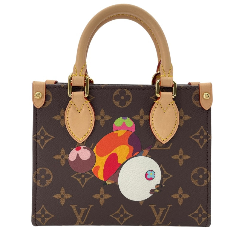 ルイ・ヴィトン LOUIS VUITTON オンザゴーBB 村上隆 M13668 ブラウン モノグラム・パンダ レディース ハンドバッグ