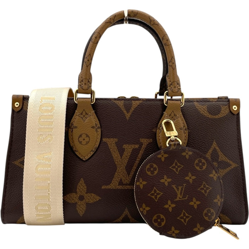 ルイ・ヴィトン LOUIS VUITTON オンザゴーEW M46653 ブラウン モノグラム・ジャイアント・リバース レディース ショルダーバッグ